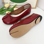 IPPEUM Red Tabi Shoes Women Ballerinas Flats Mary Janes Size 35-44