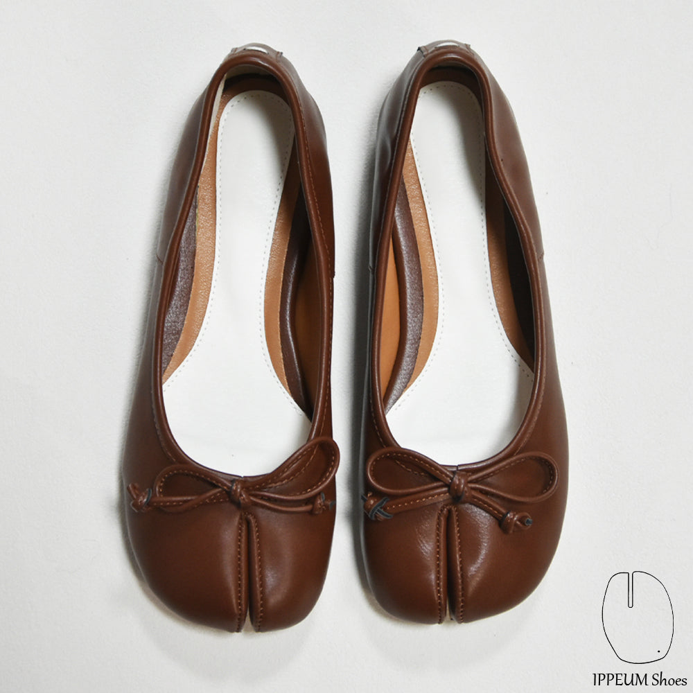 IPPEUM Brown Tabi Shoes Flats Size 35-44