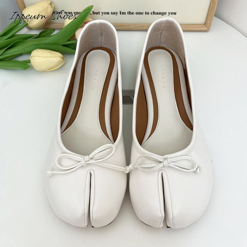 IPPEUM White Tabi Shoes Women Ballerinas Flats Mary Janes Size 35-44