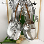IPPEUM Cross Straps Heels Split Toe Sandals Shoes Wome Size 35-43