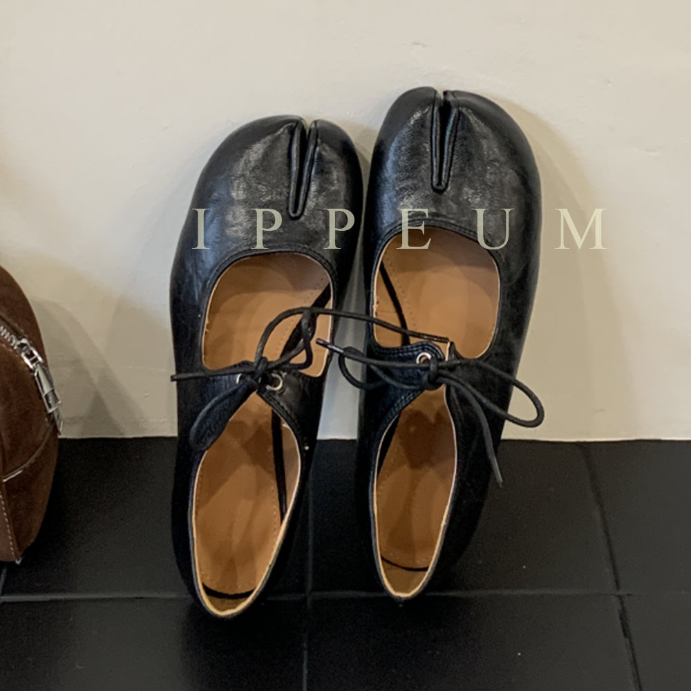 IPPEUM Tabi Shoes Ballet  Flats Tie