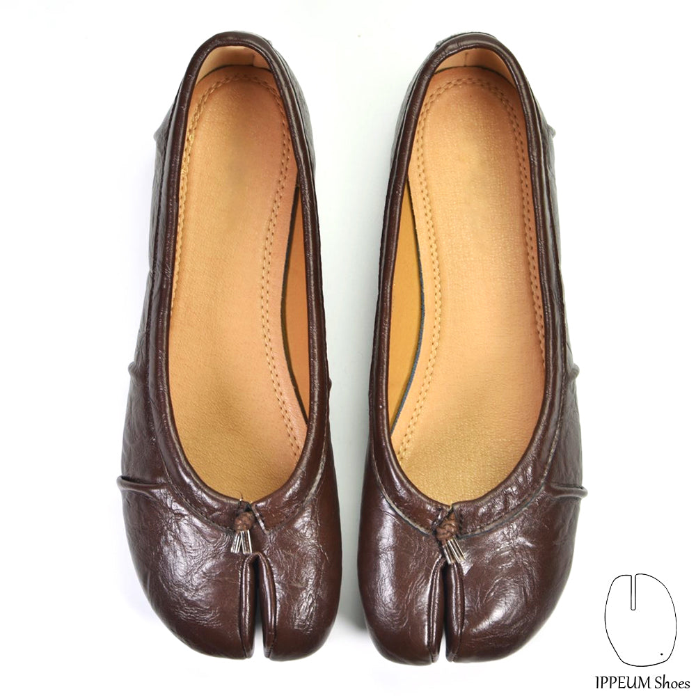 IPPEUM Brown Tabi Shoes Footwear